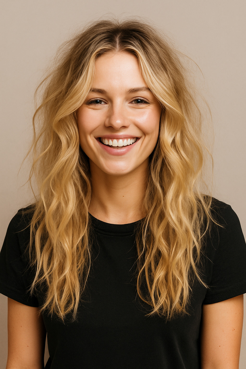 Beachy texture and natural waves hairstyle