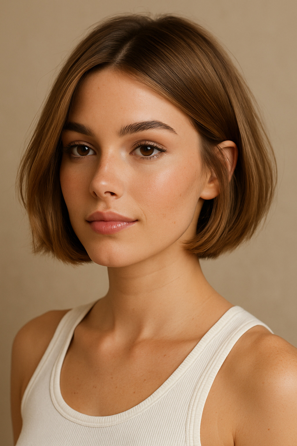 Modern bob haircut styled for summer
